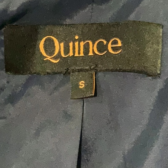 Quince Stretch Crepe Classic Timeless Belted Trench Coat Navy Small - Picture 8 of 10